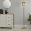 Pearl Frosted Floor Lamp - Navy -Fashion Lighting 13445401 2125042048109636