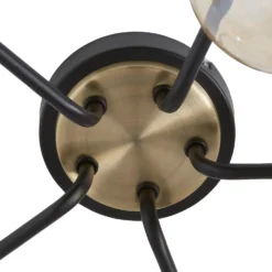 Shoreditch Five Light Semi Flush Ceiling Light - Champagne & Brass -Fashion Lighting 13453782 1154915324160277