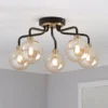 Shoreditch Five Light Semi Flush Ceiling Light - Champagne & Brass -Fashion Lighting 13453782 1344915324066845
