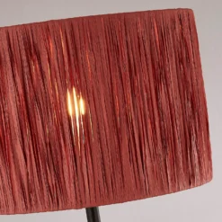 Raffia Floor Lamp - Pink & Black -Fashion Lighting 13525817 1584956834985629