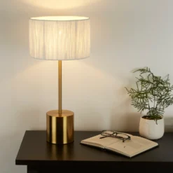 Raffia Table Lamp - White & Gold 14 Raffia Table Lamp - White & Gold -Fashion Lighting 13525827 2824956834876897