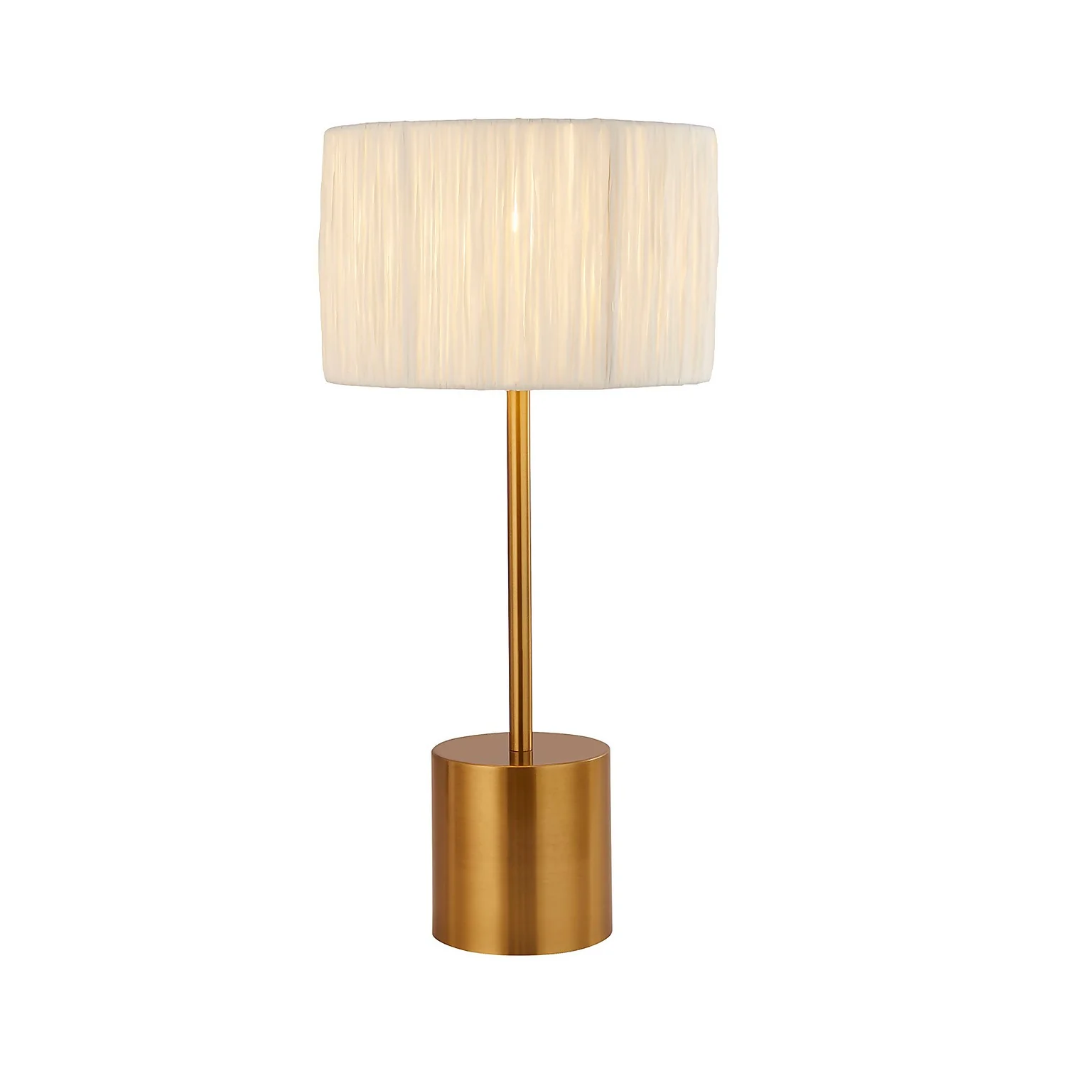 Raffia Table Lamp - White & Gold 4 Raffia Table Lamp - White & Gold - Image 2