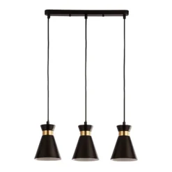 Balham 3 Light Diner Bar Light - Black & Brass -Fashion Lighting 13528465 1625042091695865