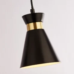 Balham 3 Light Diner Bar Light - Black & Brass -Fashion Lighting 13528465 2695042092159797