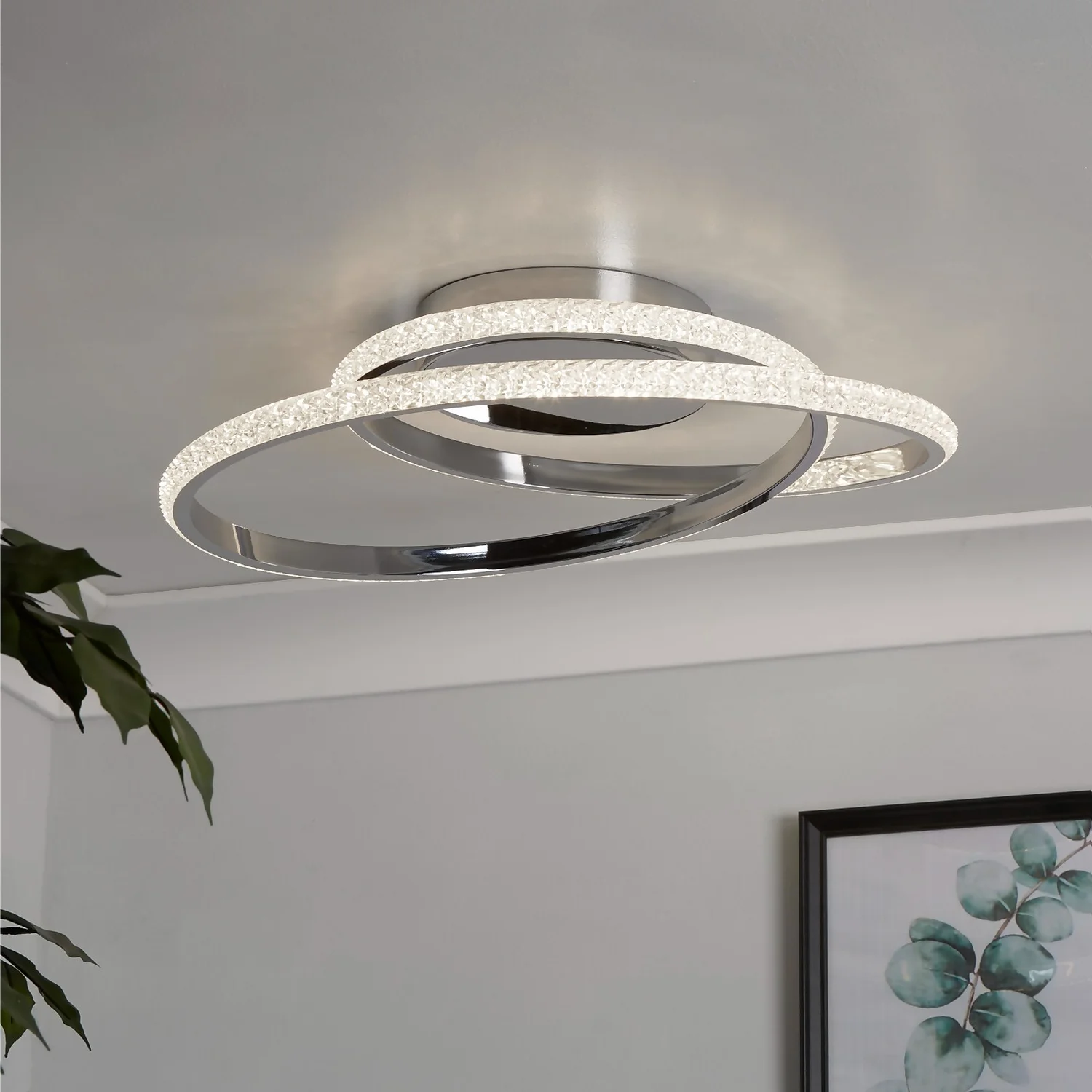 Sasha LED Flush Ceiling Light - Chrome & Crystal 3 Sasha LED Flush Ceiling Light - Chrome & Crystal