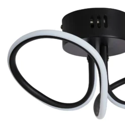 Holden LED Looped Semi Flush Ceiling Light - Black -Fashion Lighting 13529583 5604945395874356