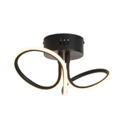 Holden LED Looped Semi Flush Ceiling Light - Black -Fashion Lighting 13529583 8164945395765333