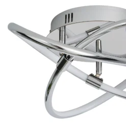 Bailey LED Spiral Flush Ceiling Light - Chrome -Fashion Lighting 13529589 1654945395695277