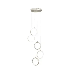Lenox LED 5 Ring Cluster Pendant Ceiling Light - Chrome -Fashion Lighting 13529592 7475008896727719