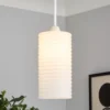 Katya Ribbed Glass Easy Fit Shade - White