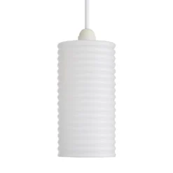 Katya Ribbed Glass Easy Fit Shade - White 8 Katya Ribbed Glass Easy Fit Shade - White -Fashion Lighting 13529605 1744945395622602