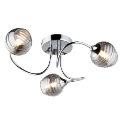 Marple 3 Light Semi Flush Ceiling Light - Chrome & Smoke -Fashion Lighting 13645383 1824956789624750