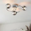 Marple 3 Light Semi Flush Ceiling Light - Chrome & Smoke 1 Marple 3 Light Semi Flush Ceiling Light - Chrome & Smoke -Fashion Lighting 13645383 5244956789568590