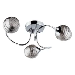 Marple 3 Light Semi Flush Ceiling Light - Chrome & Smoke -Fashion Lighting 13645383 5784956789676422
