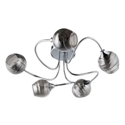Marple 5 Light Semi Flush Ceiling Light - Chrome & Smoke -Fashion Lighting 13645384 1474956789678483
