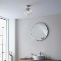 Cheston Bathroom Flush Light - Chrome -Fashion Lighting 13794228 8824957104307545