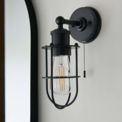 Portmore Bathroom Wall Light - Black -Fashion Lighting 13794239 1414957105370088