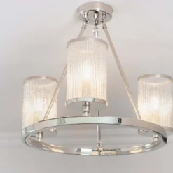 Easton Semi Flush Light - 3lt Nickel -Fashion Lighting 13794251 3694957105380618