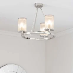 Easton Semi Flush Light - 3lt Nickel