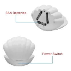 Colour Changing LED Glitter Shell Lamp -Fashion Lighting 13892610 8634998572582514