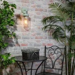 Kew Curved Arm E27 Outdoor Wall Light - Mint -Fashion Lighting 13924367 1554981979588862