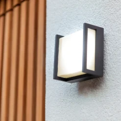 Lutec Qubo LED Square Outdoor Wall Light - Anthracite -Fashion Lighting 13950210 1354993052295615