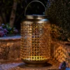Homebase Edit Antique Gold Solar Moroccan Lantern - 48cm -Fashion Lighting 13956308 1075002413836130
