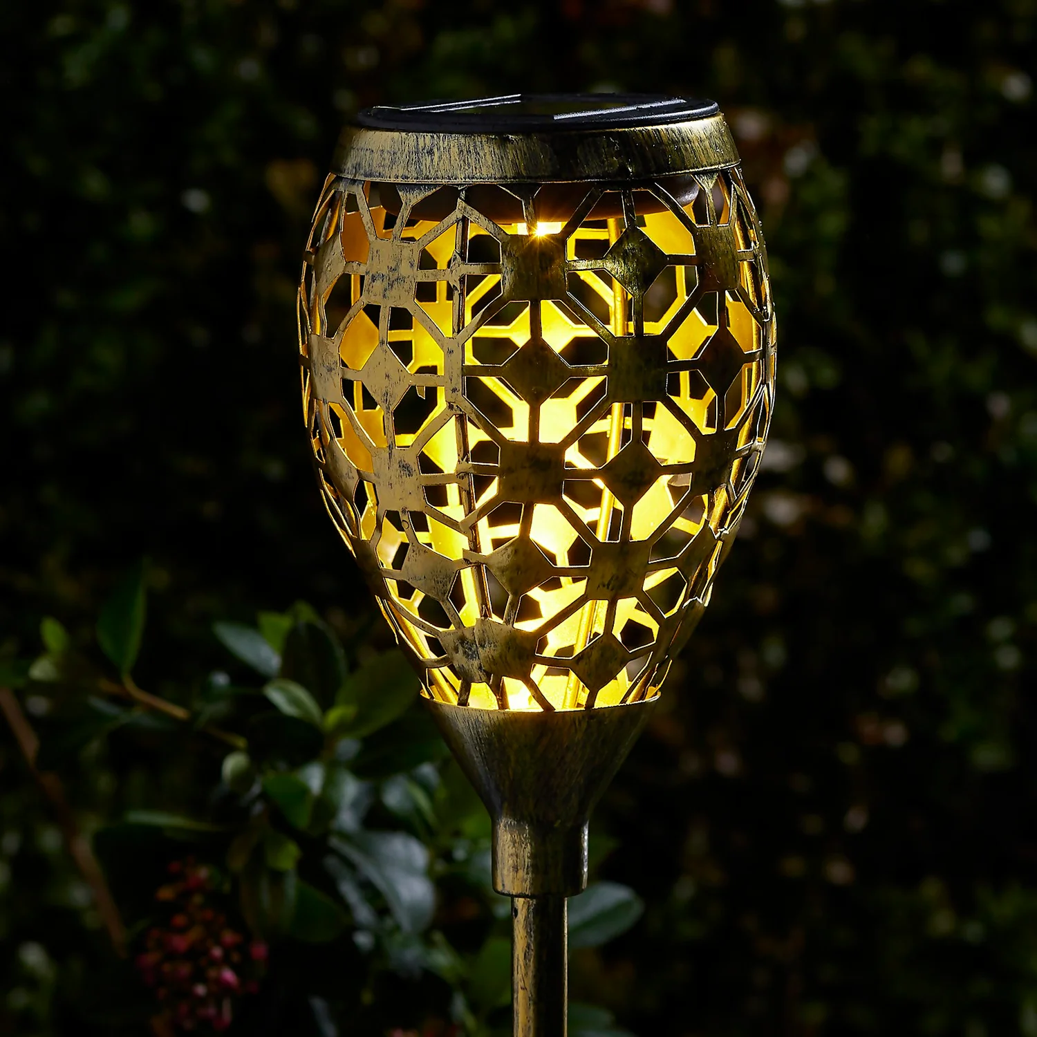 Homebase Edit Antique Gold Solar Moroccan Stake Light - 65cm 3 Homebase Edit Antique Gold Solar Moroccan Stake Light - 65cm