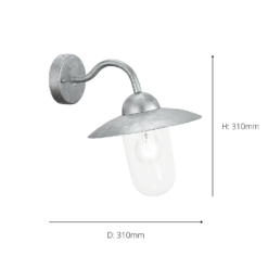 Eglo Milton Outdoor Wall Light - Stainless Steel -Fashion Lighting 14222374 1155020562528244
