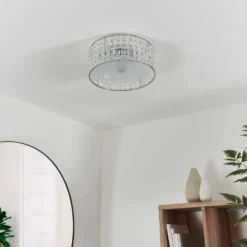 Belfont Bathroom Flush Ceiling Light - Chrome -Fashion Lighting 14301793 8535038438063944