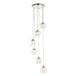Clashmore Cluster Pendant Ceiling Light - Chrome Effect -Fashion Lighting 14301803 7655038437782121