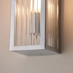 Daltra Large Ribbed Bathroom Wall Light - Chrome Effect 13 Daltra Large Ribbed Bathroom Wall Light - Chrome Effect -Fashion Lighting 14301806 7615038439334714