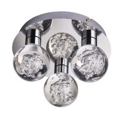 Leoch Bathroom Flush Ceiling Light - Chrome Effect -Fashion Lighting 14301817 2145038438947642