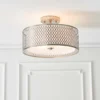 Orton Flush Ceiling Light - Nickel Effect -Fashion Lighting 14301820 1495038437686685