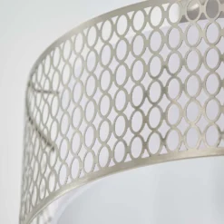 Orton Flush Ceiling Light - Nickel Effect -Fashion Lighting 14301820 1495038438136538