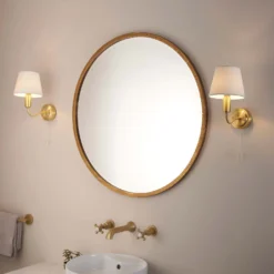Naim Bathroom Wall Light - Brass Effect -Fashion Lighting 14301821 1925038439486052