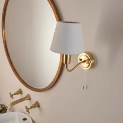 Naim Bathroom Wall Light - Brass Effect -Fashion Lighting 14301821 6125038439634714