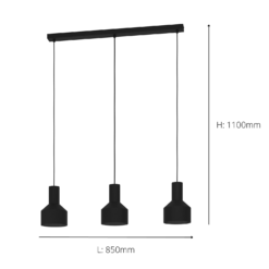 Eglo Casibare 3 Lamp Diner Bar Light - Black 9 Eglo Casibare 3 Lamp Diner Bar Light - Black -Fashion Lighting 14302945 9305038223087481