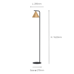 Eglo Narices Floor Lamp - Black & Brushed Brass -Fashion Lighting 14302958 1085038223666880