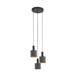 Eglo Concessa 1 3 Lamp Pendant Ceiling Light - Cappuccino & Gold -Fashion Lighting 14302962 4305038224160044