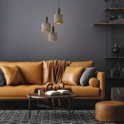 Eglo Concessa 1 3 Lamp Pendant Ceiling Light - Cappuccino & Gold -Fashion Lighting 14302962 5785038224215196