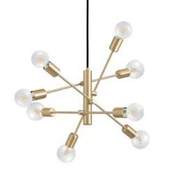 Eglo Gradoli 1 8 Lamp Pendant Ceiling Light - Brushed Brass -Fashion Lighting 14302964 1245038223583981